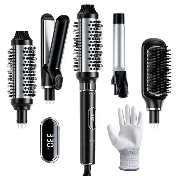 NICEBAY by SKIMI Thermal Brush, Curling Iron, Professional Instant Heat Up Hair Curling Wand Set, Flat Iron, Hair Tools, Hair Straightener