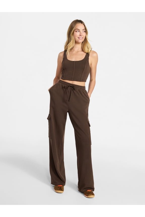 Bustier Tank and Cargo Pant Set, 2-Piece, Women's and Women's Plus Sizes XXS-4X