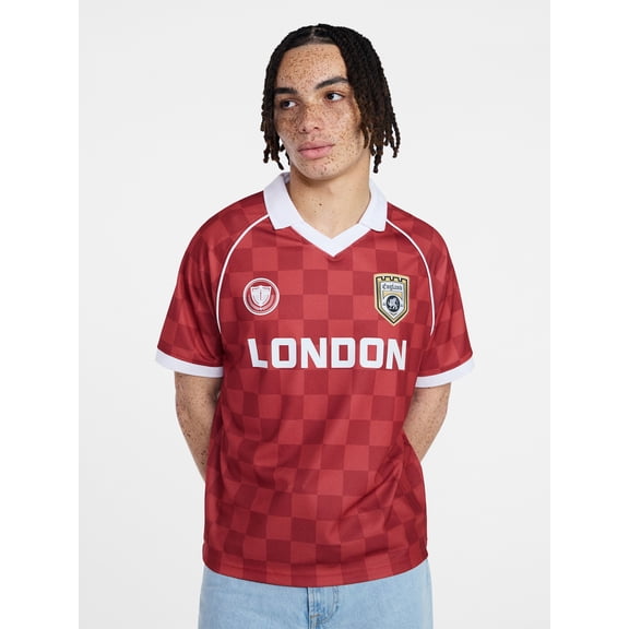 No Boundaries Soccer Jersey Mesh Tee with Short Sleeves, Men's XS-4XLT