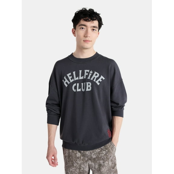 Netflix Stranger Things Hellfire Club Graphic Sweatshirt from No Boundaries, Men’s and Big Men’s