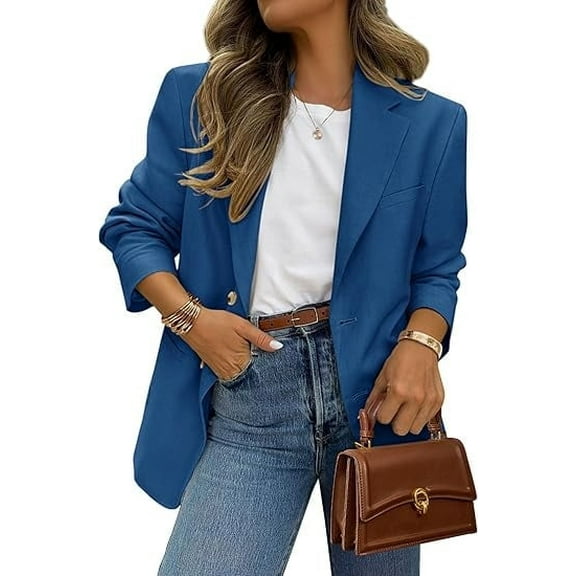 PRETTYGARDEN Blazers for Women Business Casual Long Sleeve Lapel Open Front Suit Jacket Work Blazer with Pockets