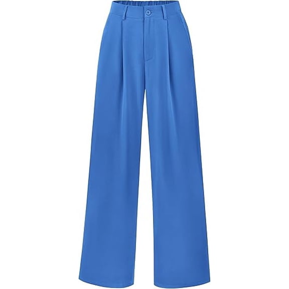 PRETTYGARDEN Women's Wide Leg Suit Pants Loose Fit High Elastic Waisted Business Casual Long Trousers Pant