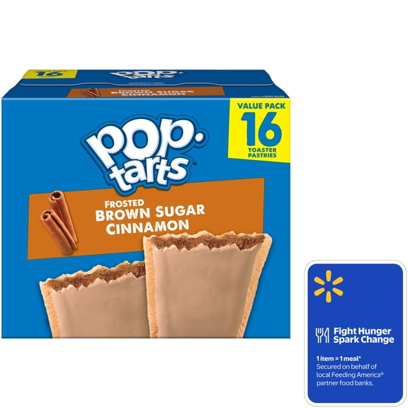 Pop-Tarts Frosted Brown Sugar Cinnamon Toaster Pastries, Breakfast Foods, Shelf-Stable, 27 oz (16 Count)