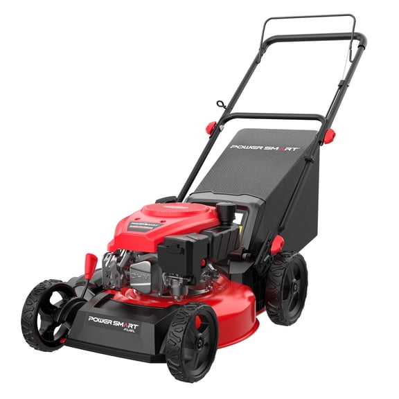 PowerSmart 3-in-1 18-inch Gas Push Lawn Mower with 144cc Engine, 6-Position Height Adjustment