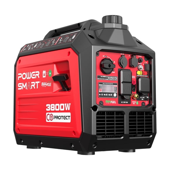 PowerSmart Portable Equipment 3800-Watt Dual Fuel Manual Start  with CO Detect Quiet Power Generator