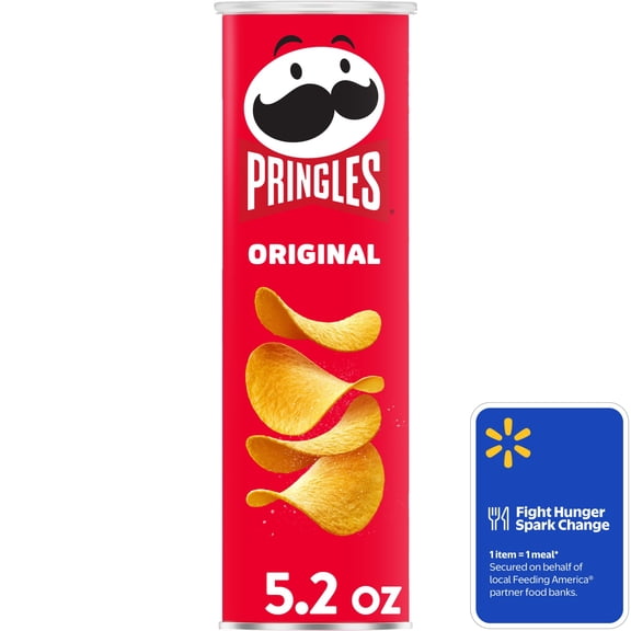 Pringles Original Potato Crisps Chips, Lunch Snacks, 5.2 oz Canister