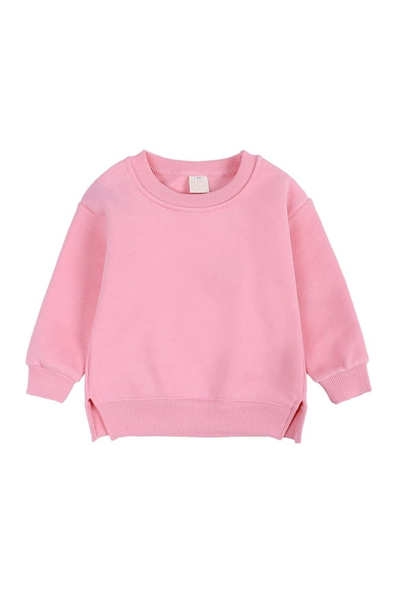 Pullover for Child Toddler Boys And Girls Sweater Coat Round Neck Small And Medium Children's Pullover Solid Color Fleece Top Up to 65% off