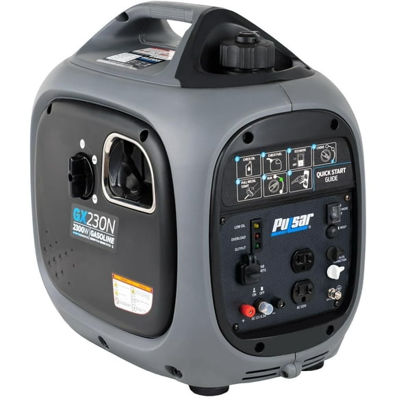 Pulsar 2,300W Portable Gas-Powered Quiet Inverter Generator for Home Emergency Backup, Parallel Capability, RV Ready, Long Run Time, GX230N