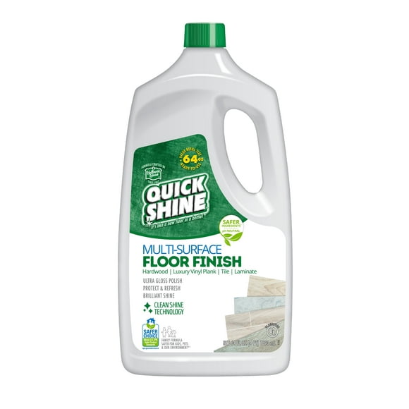 Quick Shine Multi-Surface Floor Finish, Pfas-Free Formula, All Purpose Household Floor Polish, 64 fl oz