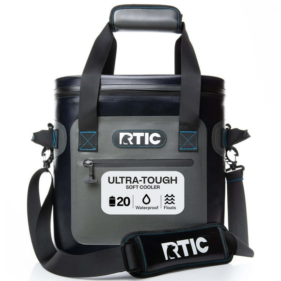 RTIC 20-Can, 15 Qt, Ultra-Tough Soft Cooler, Leakproof, Waterproof, Blue / Grey