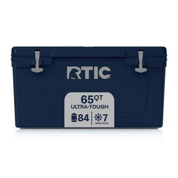 RTIC 65 QT Ultra-Tough Rotomolded Hard-Sided Ice Chest Cooler, Fits 84 Cans, Navy