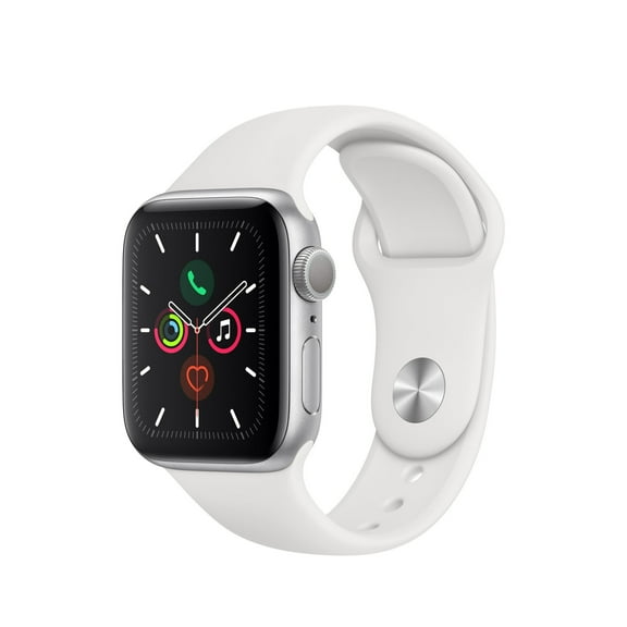 Restored Apple Watch Series 5 (GPS, 40mm) - Silver Aluminum Case - White Sport Band (Refurbished)