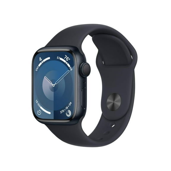 Restored Apple Watch Series 9 [GPS 41mm] Smartwatch with Midnight Aluminum Case with Midnight Sport Band M/L (Refurbished)