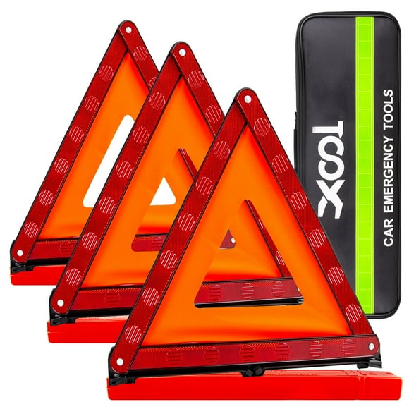 Road Triangle DOT Approved, Reflector Warning Safety Triangles Kit for Vehicles, Roadside Emergency Triangles 3 pack