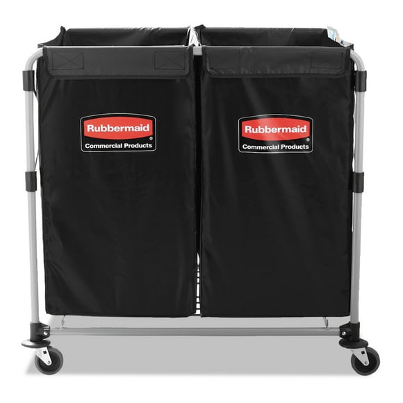 Rubbermaid Commercial Collapsible X-Cart Steel 2 to 4 Bushel Cart 24 1/10w x 35 7/10d Black/Silver