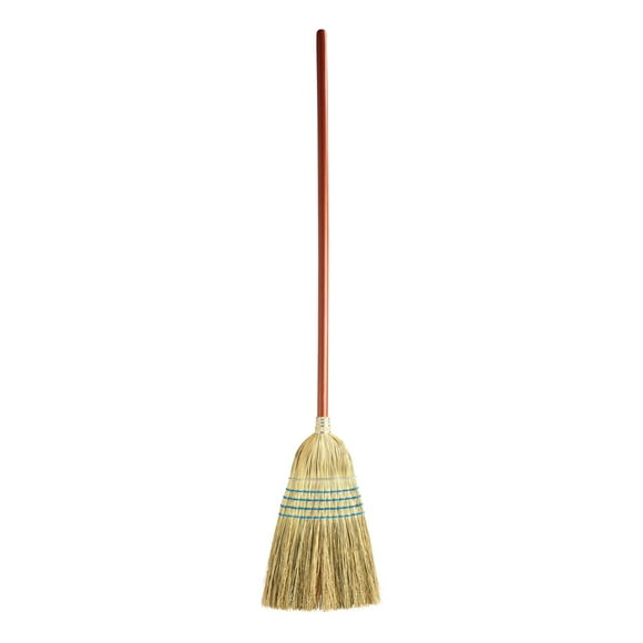 Rubbermaid Commercial Products Heavy Duty Corn Broom, 1-1/8" Wood Handle, Warehouse & Industrial Cleaning, Blue