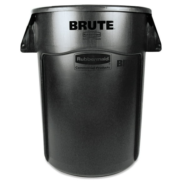 Rubbermaid Commercial Vented Round Brute Container, 44 gal, Plastic, Black
