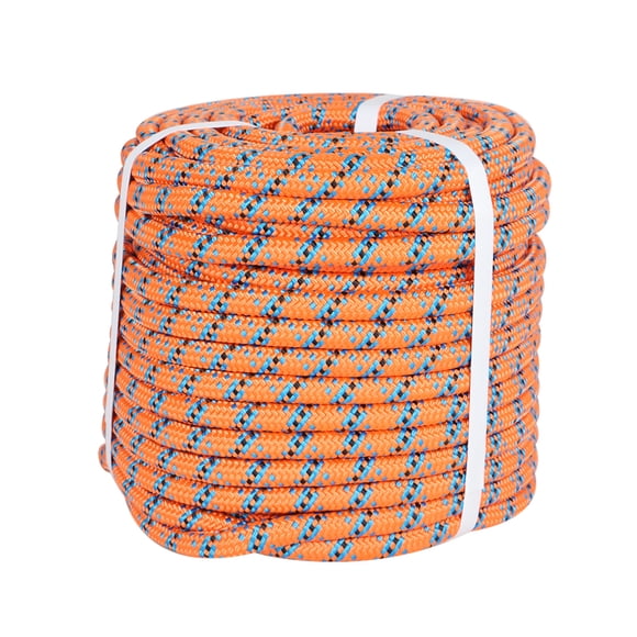 SEBLAFF 32 Strand 1/2 inch Arborist Rigging Rope, 150 FT Braided Polyester Rope, Heavy Duty Thick Rope, High Strength Bull Rope for Swing, Camping, Garding (Orange, Blue, Black)