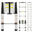 thumbnail image 1 of KFFKFF 12.5FT Telescoping Ladder 375lbs Load Capacity Aluminum Telescopic Extension Ladder, Multi-purpose Collapsible Ladder for RV, Home or Outdoor Work, 1 of 10
