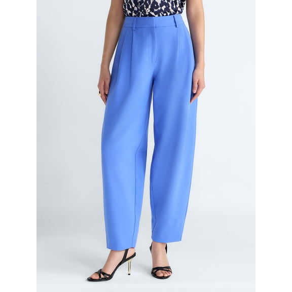 Devil Wears Prada Scoop Collection Women’s and Women's Plus High Rise Pleated Trousers, 30" Inseam, Sizes 0-26W