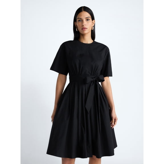 Devil Wears Prada Scoop Collection Women's and Women's Plus Cotton Tie-Waist Midi Dress, Sizes 0-26W