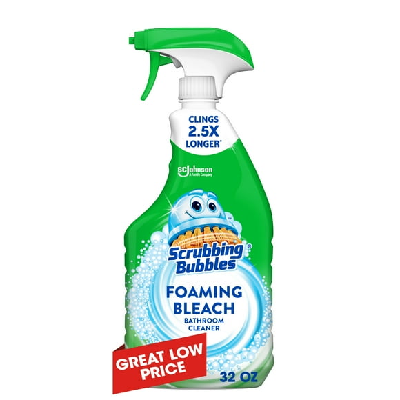 Scrubbing Bubbles Foaming Bleach Bathroom Shower & Tub Cleaner Spray, Mold & Mildew Stain Remover, Spring Clean Supplies, 32 fl oz