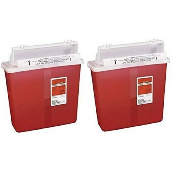 Sharpstar In-Room Sharps Container, Mailbox Lid, Red, 5qt. 8507SA (Pack of 2)