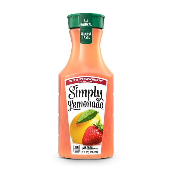 Simply Lemonade with Strawberry Bottle, 52 fl oz
