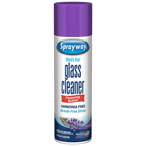 Sprayway Glass Cleaner Lavender Scent 19 oz Aerosol Spray - Streakless Shine