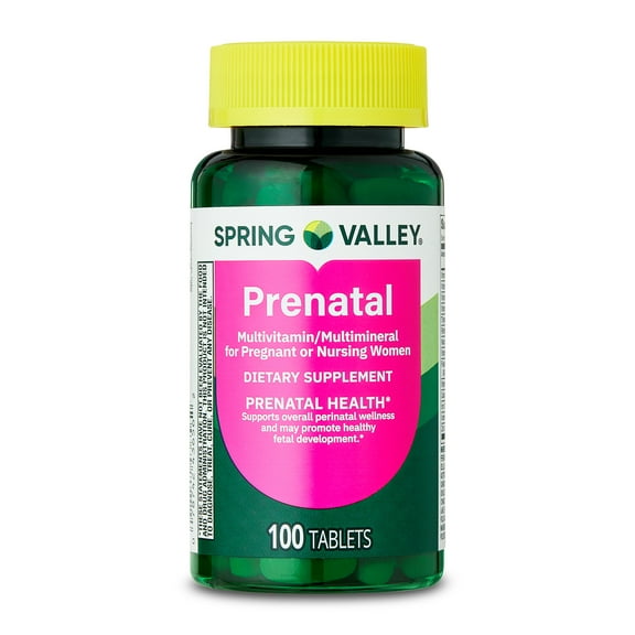 Spring Valley Prenatal Multivitamin/Multimineral for Pregnant and Nursing Women Dietary Supplement Tablets, 100 Count