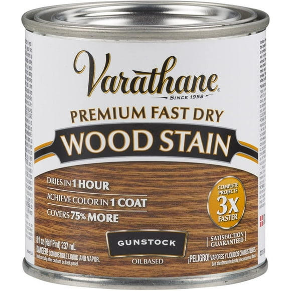 Varathane 262026 Premium Fast Dry Wood Stain, Half Pint, Gunstock