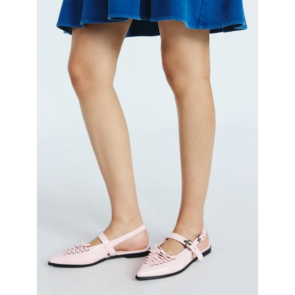 Scoop Women's Patent Faux Leather Corset Flats