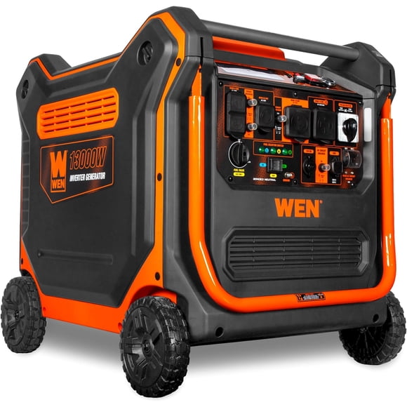WEN 13,000-Watt 120V/240V Tri-Fuel Inverter Generator with Quiet 550cc Engine, Electric Start, Wheel Kit, and CO Watchdog, Gas, Propane, and Natural Gas Powered (TF1300iX)