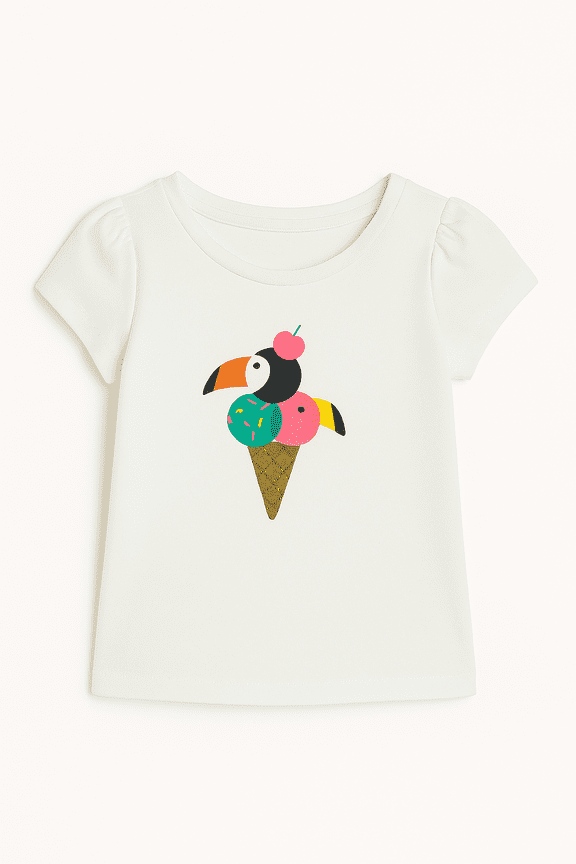 Toddler Girls Graphic Tee with Short Sleeves, Sizes 18M–5T