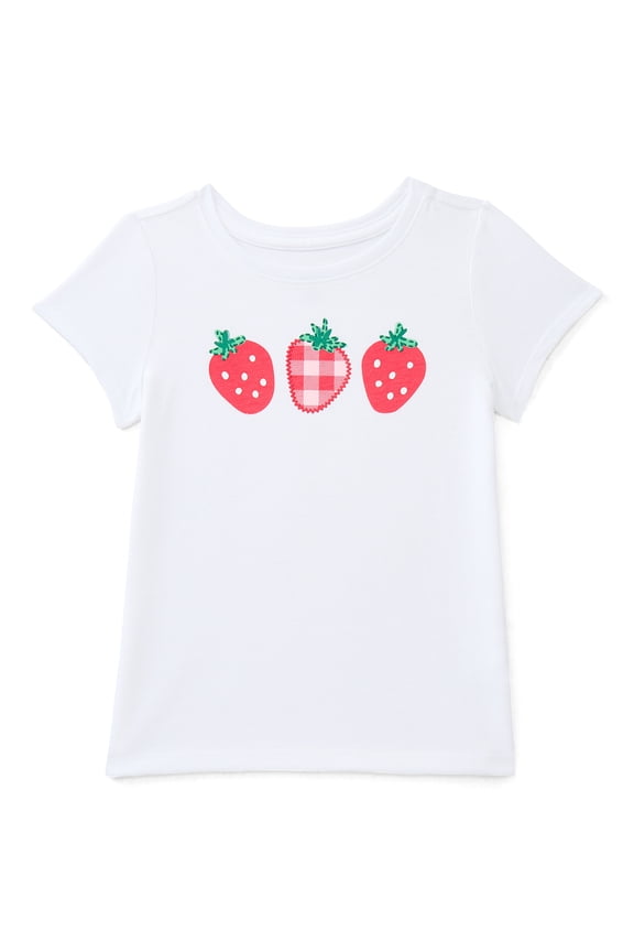 Toddler Girls Tee with Short Sleeves, Sizes 18M-5T