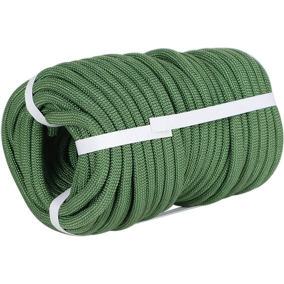 hostic High Force Braided Polyester Rope, Arborist Rigging Rope, (3/8” x 100’) Heavy Duty Rope for Hiking, Swing, Camping, Gardening, Red and Black