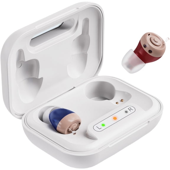 iadr Hearing Aids for Seniors Rechargeable with Noise Cancelling, Adults Hearing Amplifiers for Hearing Loss, Hearing Amplifiers with Magnetic Charging Case,Beige(A49)